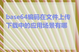 base64编码在文件上传下载中的应用场景有哪些