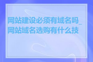 网站建设必须有域名吗_网站域名选购有什么技巧