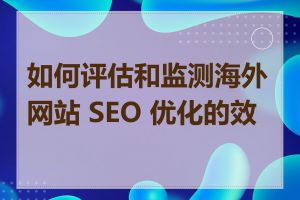 如何评估和监测海外网站 SEO 优化的效果