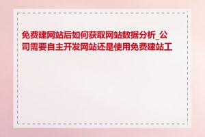 免费建网站后如何获取网站数据分析_公司需要自主开发网站还是使用免费建站工具