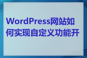 WordPress网站如何实现自定义功能开发