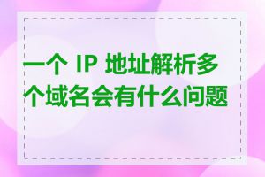 一个 IP 地址解析多个域名会有什么问题吗