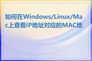 如何在Windows/Linux/Mac上查看IP地址对应的MAC地址