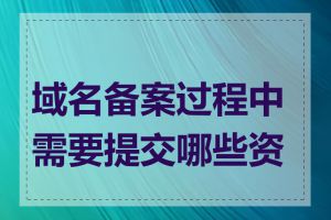 域名备案过程中需要提交哪些资料