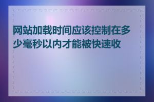 网站加载时间应该控制在多少毫秒以内才能被快速收录