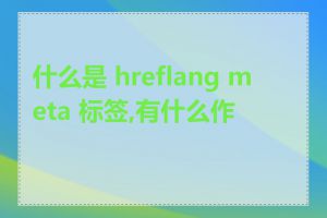 什么是 hreflang meta 标签,有什么作用