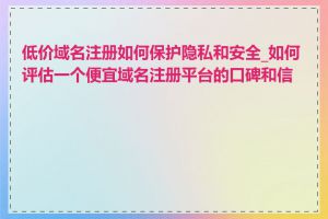 低价域名注册如何保护隐私和安全_如何评估一个便宜域名注册平台的口碑和信誉