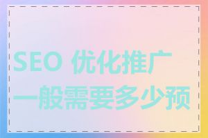 SEO 优化推广一般需要多少预算