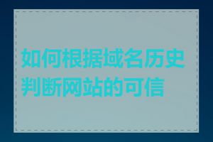 如何根据域名历史判断网站的可信度