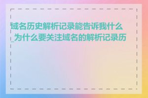 域名历史解析记录能告诉我什么_为什么要关注域名的解析记录历史