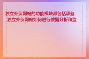 独立外贸网站的功能模块都包括哪些_独立外贸网站如何进行数据分析和监控