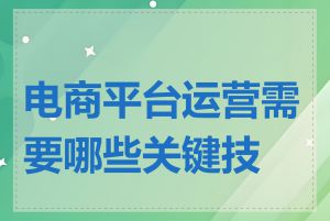 电商平台运营需要哪些关键技能