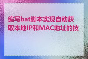 编写bat脚本实现自动获取本地IP和MAC地址的技巧