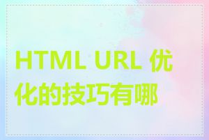 HTML URL 优化的技巧有哪些