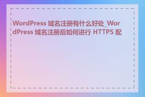 WordPress 域名注册有什么好处_WordPress 域名注册后如何进行 HTTPS 配置