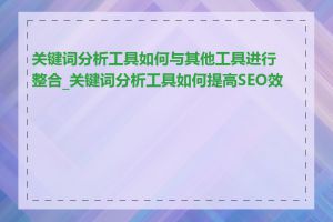 关键词分析工具如何与其他工具进行整合_关键词分析工具如何提高SEO效果