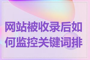 网站被收录后如何监控关键词排名