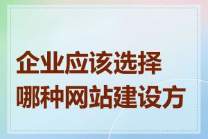 企业应该选择哪种网站建设方式