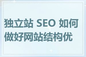 独立站 SEO 如何做好网站结构优化