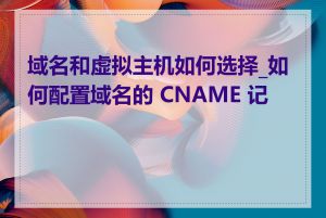 域名和虚拟主机如何选择_如何配置域名的 CNAME 记录