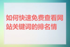 如何快速免费查看网站关键词的排名情况