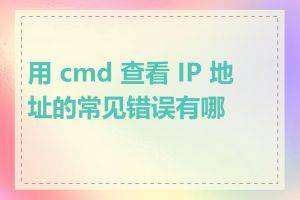 用 cmd 查看 IP 地址的常见错误有哪些