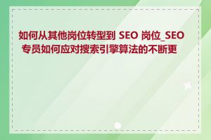 如何从其他岗位转型到 SEO 岗位_SEO 专员如何应对搜索引擎算法的不断更新