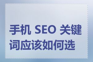 手机 SEO 关键词应该如何选择