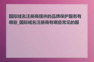 国际域名注册商提供的品牌保护服务有哪些_国际域名注册商有哪些常见的服务