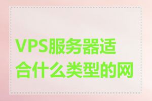 VPS服务器适合什么类型的网站