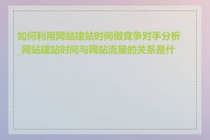 如何利用网站建站时间做竞争对手分析_网站建站时间与网站流量的关系是什么