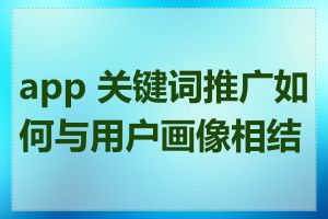 app 关键词推广如何与用户画像相结合