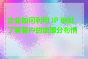 企业如何利用 IP 地址了解客户的地理分布情况