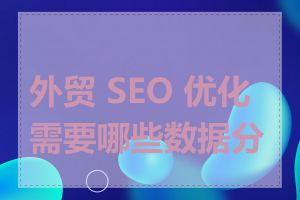 外贸 SEO 优化需要哪些数据分析