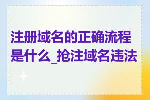 注册域名的正确流程是什么_抢注域名违法吗