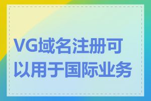 VG域名注册可以用于国际业务吗