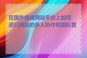 在国外自建网站平台上如何进行网站的多人协作和团队管理