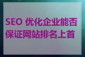 SEO 优化企业能否保证网站排名上首页