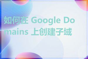 如何在 Google Domains 上创建子域名