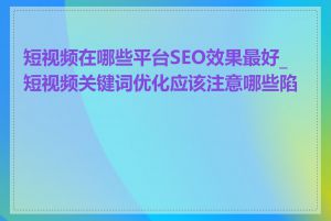 短视频在哪些平台SEO效果最好_短视频关键词优化应该注意哪些陷阱