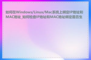 如何在Windows/Linux/Mac系统上绑定IP地址和MAC地址_如何检查IP地址和MAC地址绑定是否生效