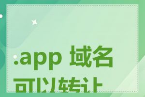 .app 域名可以转让吗