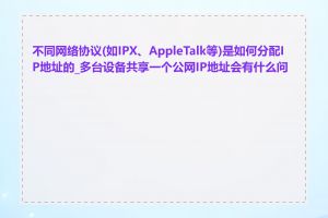 不同网络协议(如IPX、AppleTalk等)是如何分配IP地址的_多台设备共享一个公网IP地址会有什么问题