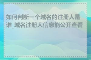 如何判断一个域名的注册人是谁_域名注册人信息能公开查看吗