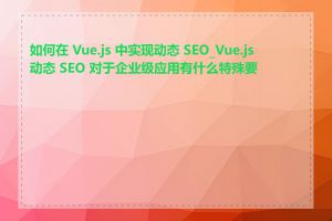 如何在 Vue.js 中实现动态 SEO_Vue.js 动态 SEO 对于企业级应用有什么特殊要求