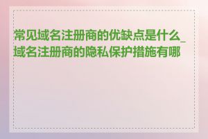 常见域名注册商的优缺点是什么_域名注册商的隐私保护措施有哪些