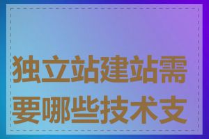 独立站建站需要哪些技术支持