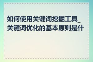 如何使用关键词挖掘工具_关键词优化的基本原则是什么