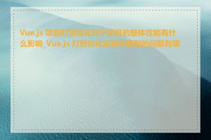 Vue.js 项目打包优化对于项目的整体性能有什么影响_Vue.js 打包优化实践中遇到的问题有哪些