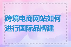 跨境电商网站如何进行国际品牌建设